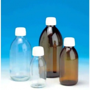 Fisherbrand 150ml Reusable Glass Bottles with Caps (Pack of 20)