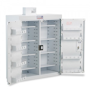 Bristol Maid 800 x 300 x 900mm Double-Door Drug and Medicine Cabinet with 8 Full Shelves, Light and 58 NOMAD Capacity
