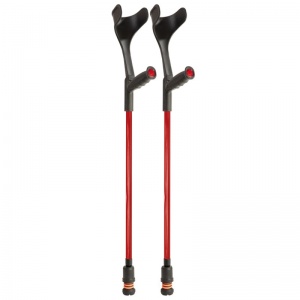 Flexyfoot Standard Red Soft Grip Handle Open Cuff Crutches (Pair)