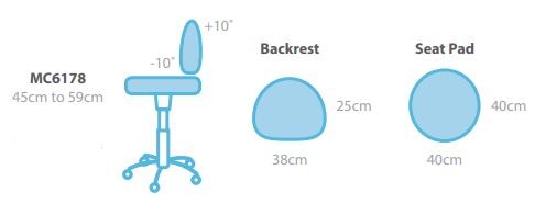 seers standard round medical chair dimensions