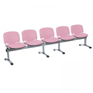 Sunflower Medical Salmon Vinyl Venus Visitor 5 Section Seating with Five Seats