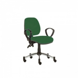 Sunflower Medical Green Mid-Back Twin-Lever Intervene Consultation Chair with Armrests and Chrome Base
