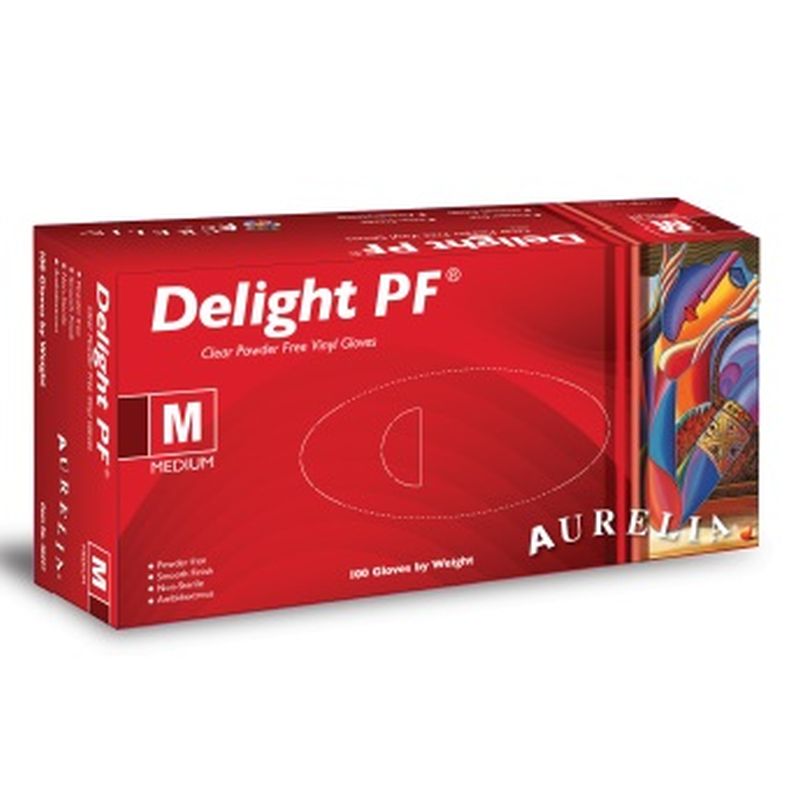 Aurelia Delight Powder Free Medical Grade Vinyl Gloves