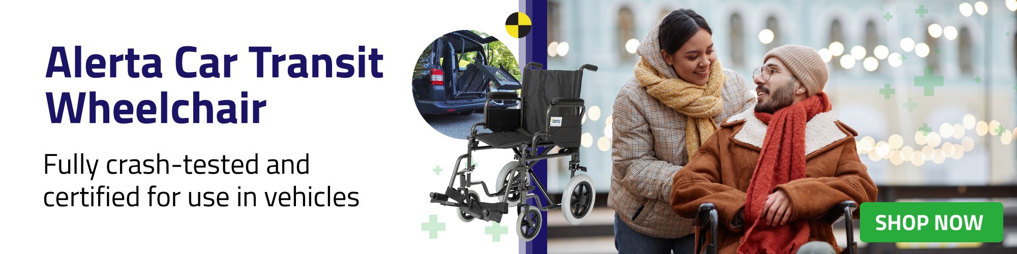 Alerta Medical Crash-Tested Car Transit Wheelchair