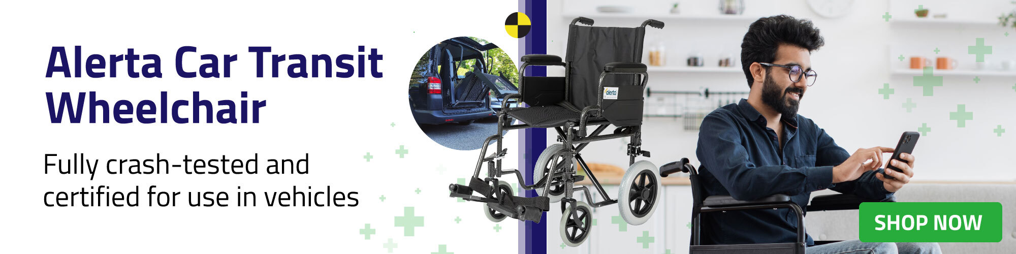 Alerta Medical Crash-Tested Car Transit Wheelchair