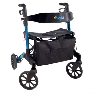 Alerta Four-Wheel Aluminium Rollator with Seat and Bag (Blue)