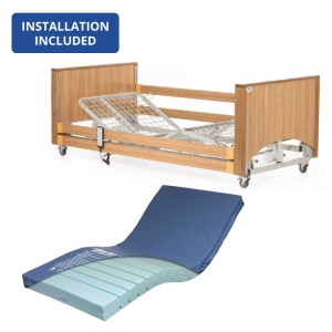 Alerta Lomond Oak Low Profiling Bed and Sensaflex 500 Medium Risk Mattress Bundle