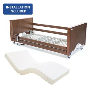 Alerta Lomond Walnut Low Profiling Bed and Sensaflex 3000 High Risk Mattress Bundle