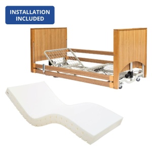 Alerta Lomond Ultra-Low Oak Profiling Bed and Sensaflex 3000 High Risk Mattress Bundle