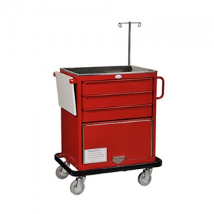 Bristol Maid Emergency Equipment Trolley 3 x 96mm Deep Drawers with Lower Cupboard