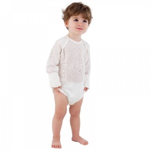 DermaSilk Infant's Hypoallergenic Itch-Relief Silk Bodysuit with Folding Gloves