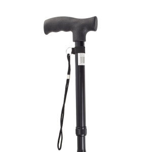 Drive Medical Black Adjustable Folding Walking Cane with Strap