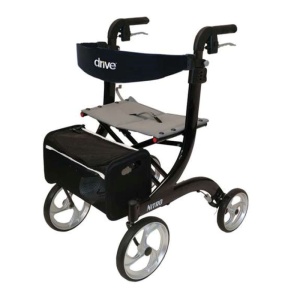 Drive Medical Black Nitro Folding Rollator with Seat