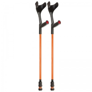 Flexyfoot Standard Soft Grip Handle Open Cuff Orange Crutches (Pair)