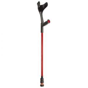 Flexyfoot Standard Red Soft Grip Handle Open Cuff Crutch (Single)