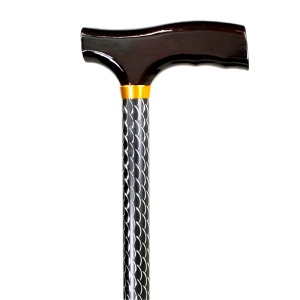 Homecraft Etched Black Height-Adjustable Walking Stick with Crutch Handle