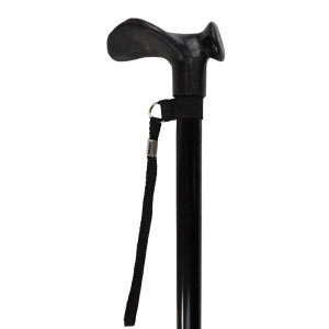 Homecraft Black Height-Adjustable Lightweight Walking Stick with Ergonomic Grip