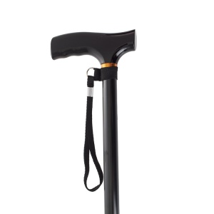 Homecraft Black Height-Adjustable Walking Stick with Crutch Handle