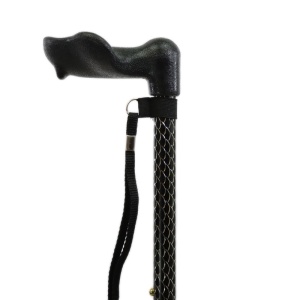 Homecraft Black Etched Comfy Grip Lightweight Walking Stick