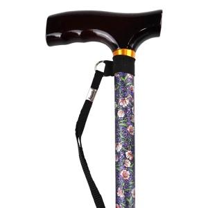 Homecraft Wild Rose Height-Adjustable Walking Stick with Crutch Handle