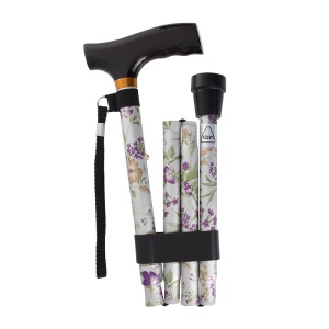 Homecraft Woodland Flower Lightweight Aluminium Folding Walking Stick