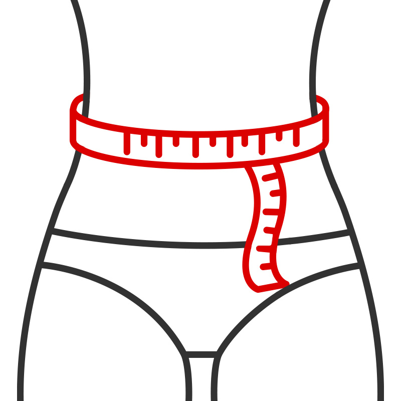 Measure across the waist