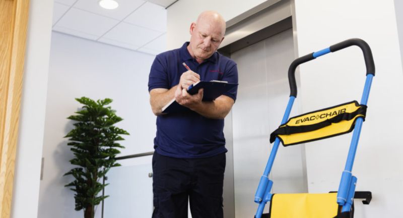 Evac+Chair Maintenance and Servicing Package In Use