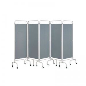 Sunflower Medical Silver Mobile Five-Panel Folding Hospital Ward Screen