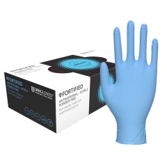 Unigloves Fortified AntiMicrobial Blue Nitrile Gloves GF001