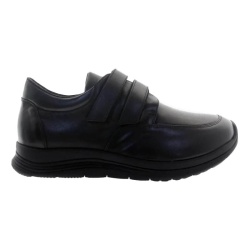 YDA MAC 3 Men's Black Leather Extra-Wide Diabetic Shoes with Velcro (Brian)