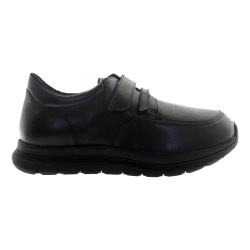 YDA MAC 3 Women's Black Leather Extra-Wide Diabetic Shoes with Velcro (Softy)