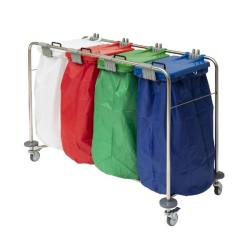 Alerta Quadruple-Bag Laundry Trolley for Care Homes and Hospitals