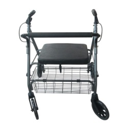 Coopers Heavy Duty Four-Wheel Grey Outdoor Rollator with Seat
