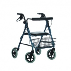 Coopers Lightweight Four-Wheel Blue Outdoor Rollator with Seat