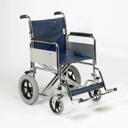 Days Heavy-Duty Chrome-Plated Transit Wheelchair with Folding Back (Crash-Tested)