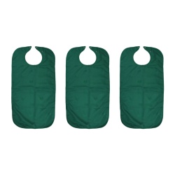 Pack of Three Dignified Adult Apron Clothing Protectors (Green)