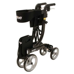 Drive Medical Black Nitro Folding Rollator with Seat