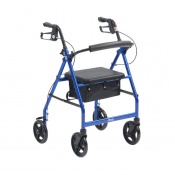 Drive Medical Blue Lightweight Folding Rollator with 8'' Wheels