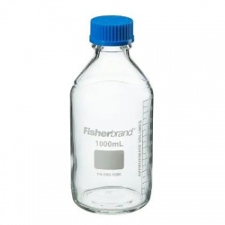 Fisherbrand Reusable Glass Media Bottles with Cap, Quantity: Case