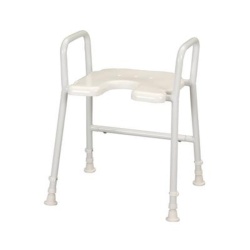 Homecraft White Line Modern Adjustable Shower Stool with Arms