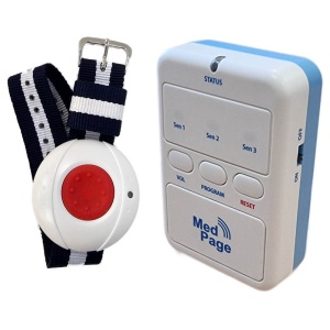 Waterproof Call Pendant with 3-Channel Caregiver Alarm Pager